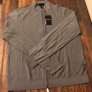 Emporio Armani NWT virgin wool zip cardigan